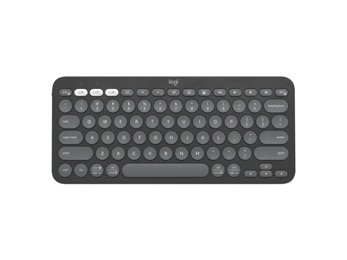 Logitech PEBBLE KEYS 2 K380S Slim, minimalist Bluetooth® keyboard with customizable keys.