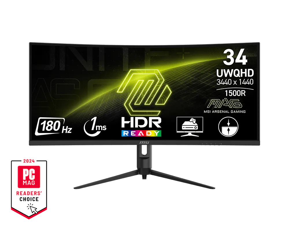 MSI MAG 342CQR E2 34 Inch UWQHD 180 Hz Curved Gaming Monitor - GOLCHHA COMPUTERS 