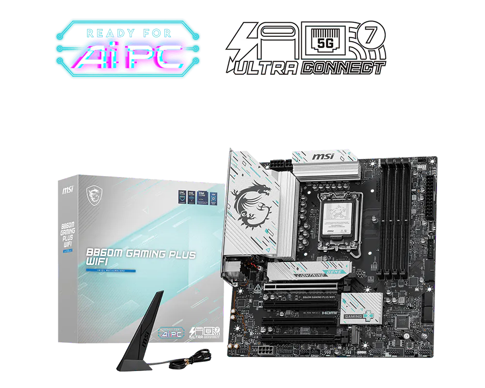 MSI B860M GAMING PLUS WIFI INTEL B860 DDR5 MOTHERBOARD