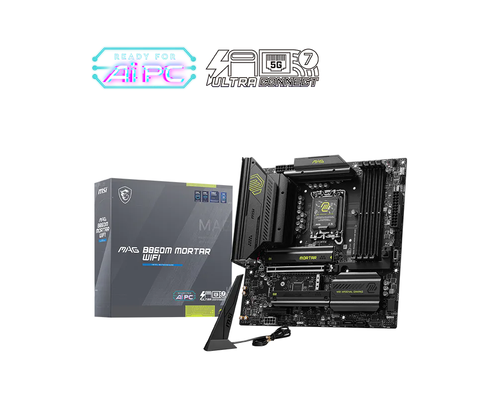 MSI MAG B860M MORTAR WIFI INTEL B860 DDR5 MOTHERBOARD
