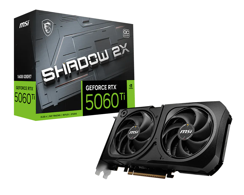 MSI GeForce RTX™ 5060 Ti 16G SHADOW 2X OC PLUS Graphics Card