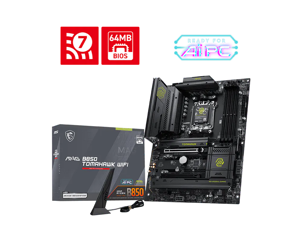 MSI MAG B850 TOMAHAWK WIFI AMD B850 DDR5 MOTHERBOARD