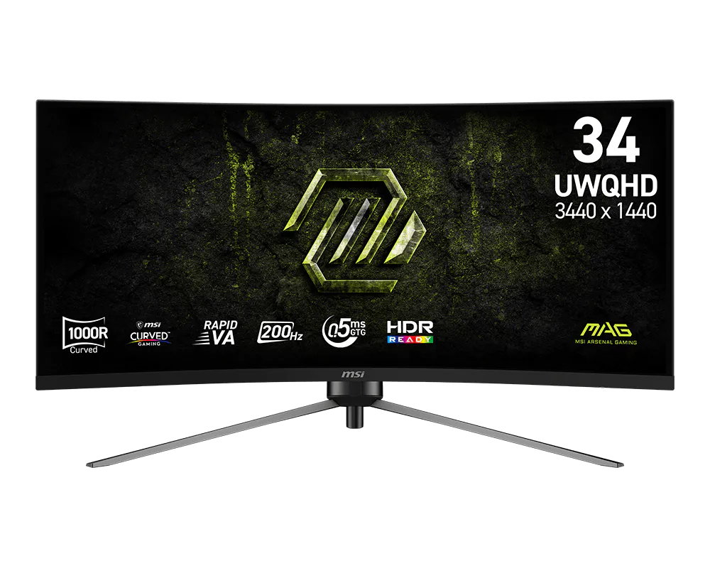 MSI MAG 345CQRF E20 34 Inch 2K 200Hz Ultrawide Curved Gaming Monitor - GOLCHHA COMPUTERS 