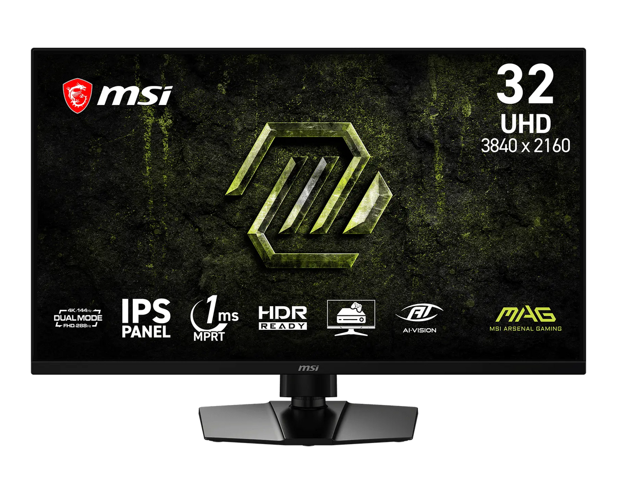 MSI MAG 321UPD E14 31.5-inch 4K UHD IPS 144Hz Dual Mode Ergonomic Gaming Monitor
