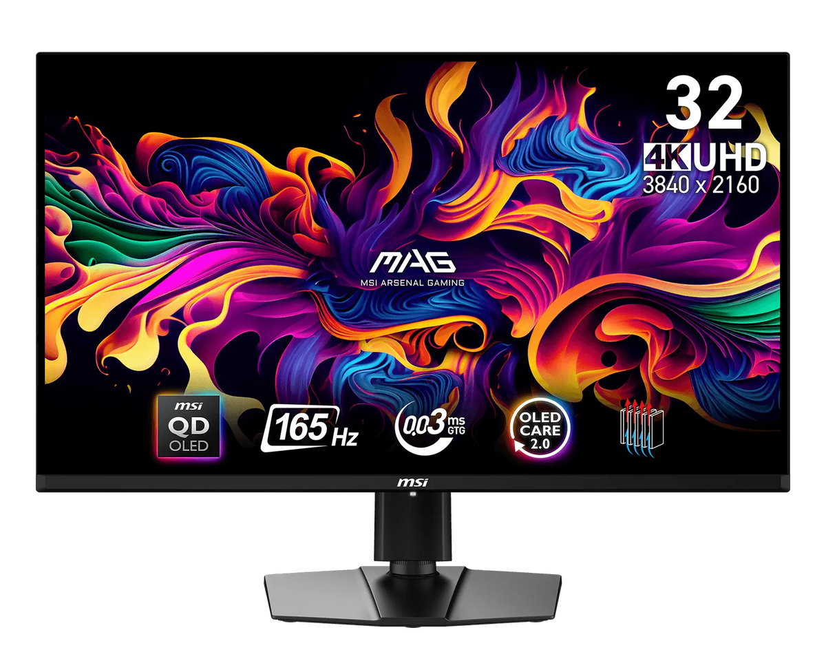 MSI MAG 321UP 31.5-inch 4K UHD QD-OLED 165Hz USB-C Ergonomic Gaming Monitor