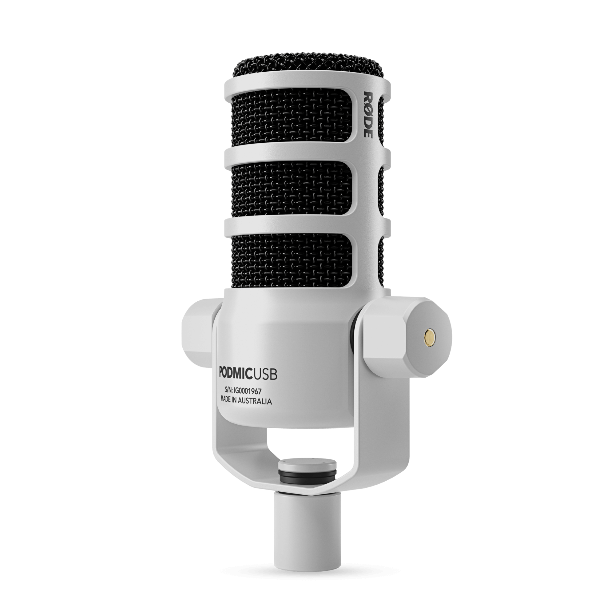 Rode PodMic USB Versatile Dynamic Broadcast Microphone And PSA1+ Professional Studio Arm Combo - White - Golchha Computers