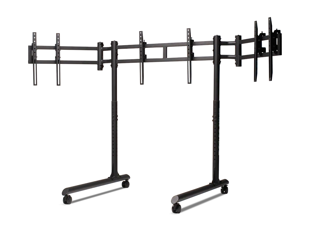 Next Level NLR-R011 Round Tube Freestanding Triple Monitor Stand- Dispatch in 3 Business Days - GOLCHHA COMPUTERS 