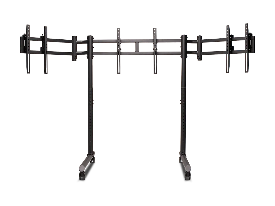 Next Level NLR-R011 Round Tube Freestanding Triple Monitor Stand- Dispatch in 3 Business Days - GOLCHHA COMPUTERS 