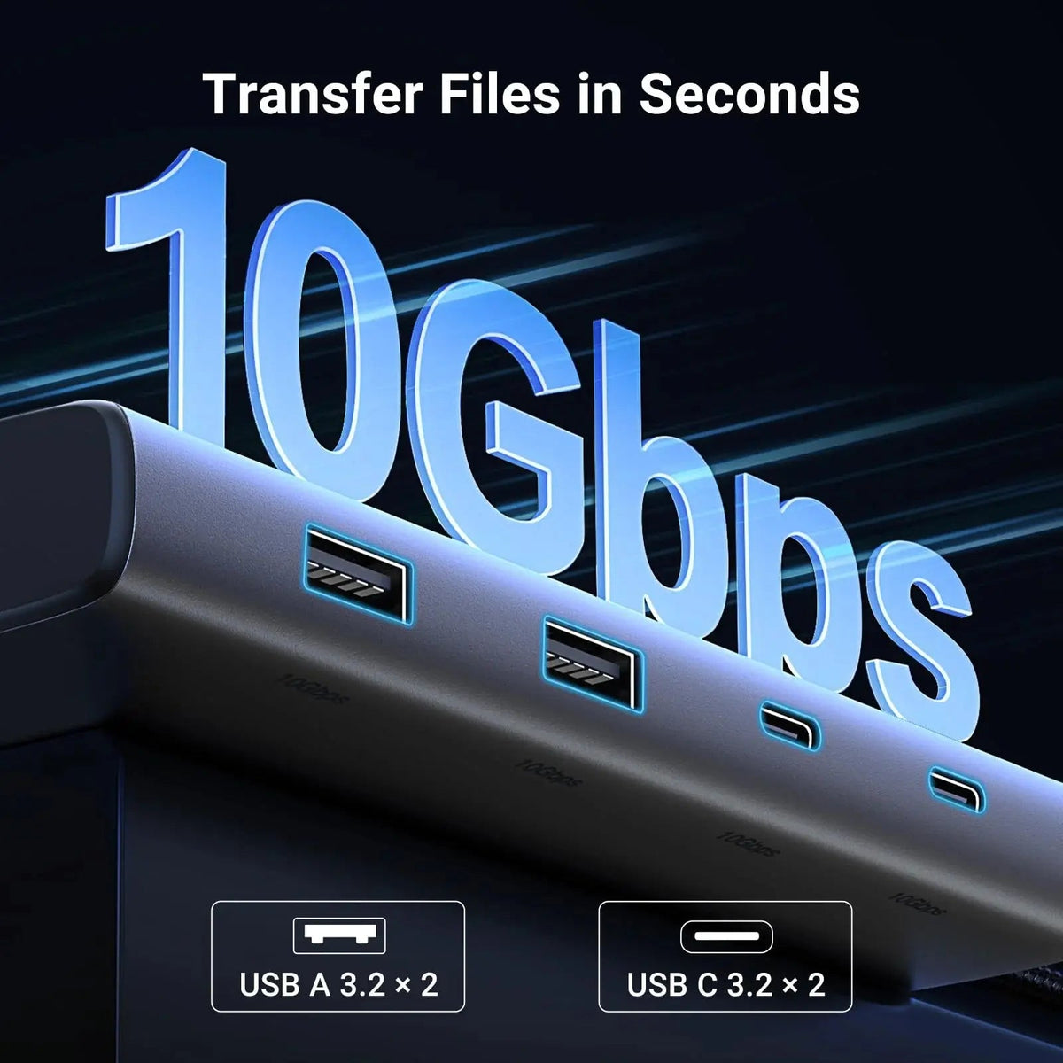 UGREEN 8-in-1 USB-C Docking Station, Triple Display 2× HDMI + DP 4K 60Hz, 10Gbps, 100W PD (35625)