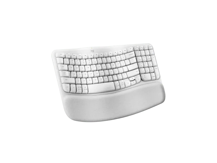Logitech Wave Keys- A wireless ergonomic keyboard with a cushioned palm rest, for natural, feel-good typing throughout the day. - Golchha Computers
