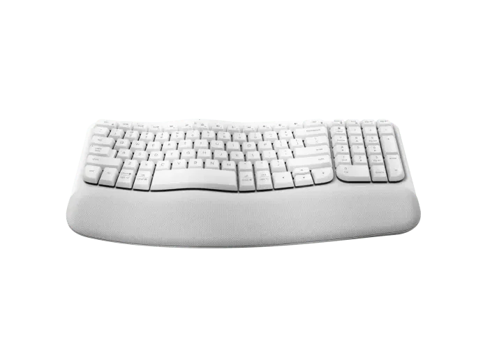 Logitech Wave Keys- A wireless ergonomic keyboard with a cushioned palm rest, for natural, feel-good typing throughout the day. - Golchha Computers