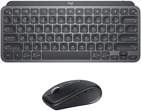 Logitech MX Keys Mini Keyboard + MX Anywhere 3 Wireless Mouse Combo - Backlit Keys, USB-C, Bluetooth, Ergonomic, Compact, Hyper-Fast Scroll, Multi-OS Compatible, PC/Mac, Graphite - Golchha Computers