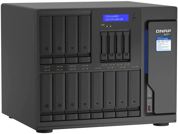 QNAP TVS-H1688X-W1250-32G High-speed media NAS with Intel® Xeon® W-1250 CPU and 2 Ports 10 G LAN, Thunderbolt 3 - Dispatched in 3 Business Days