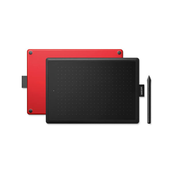 One by WACOM CTL-672/K0-CX Medium 8.5-inch x 5.3-inch Graphic Tablet (Red and Black)