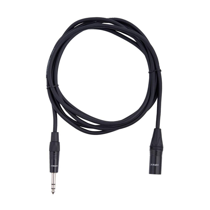 Hawk Proaudio SXSG016 Gold Series 6.35mm TRS Male to XLR Male Balanced Interconnect With Cable Tie - 16 feet (Black) - Golchha Computers