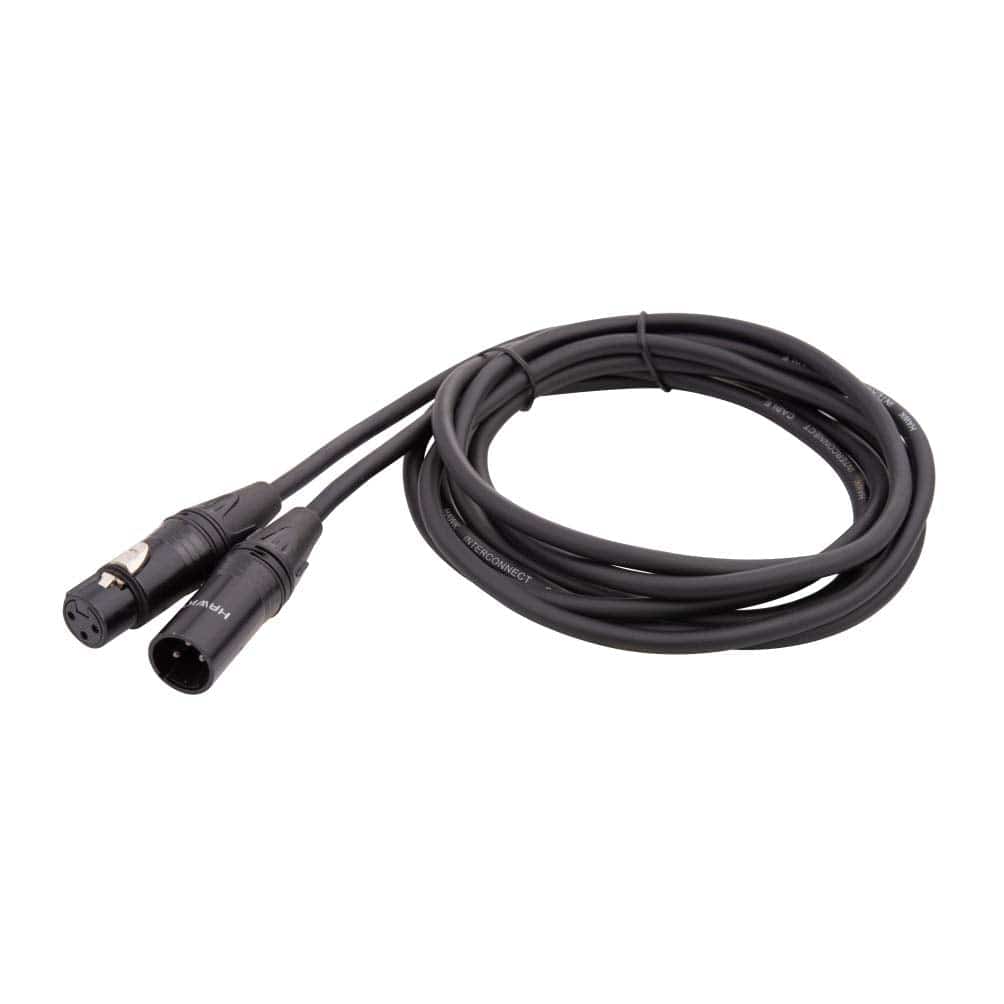 Hawk Proaudio SXFG005 Gold Series XLR Male to Female With Cable Tie for Speaker - 5 Feet (Black) - Golchha Computers