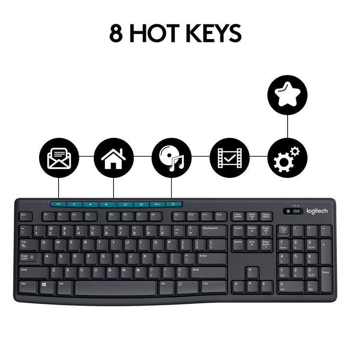 Logitech MK275 Wireless Keyboard and Mouse Combo with 3 Year Warranty - Golchha Computers