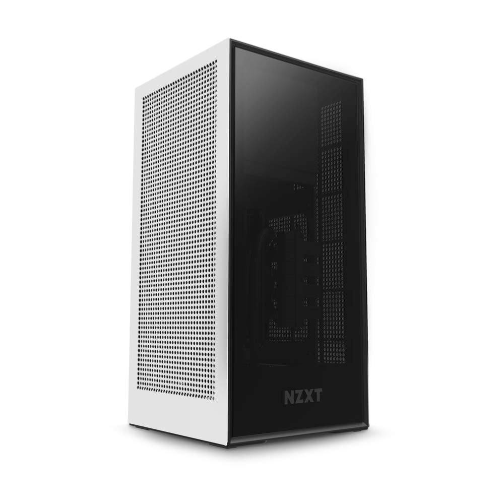 NZXT H1 Computer Gaming Cabinet - White/Black /Support Mini-ITX Motherboard with Integrated 650W PSU & 140mm AIO Liquid Cooler - Golchha Computers