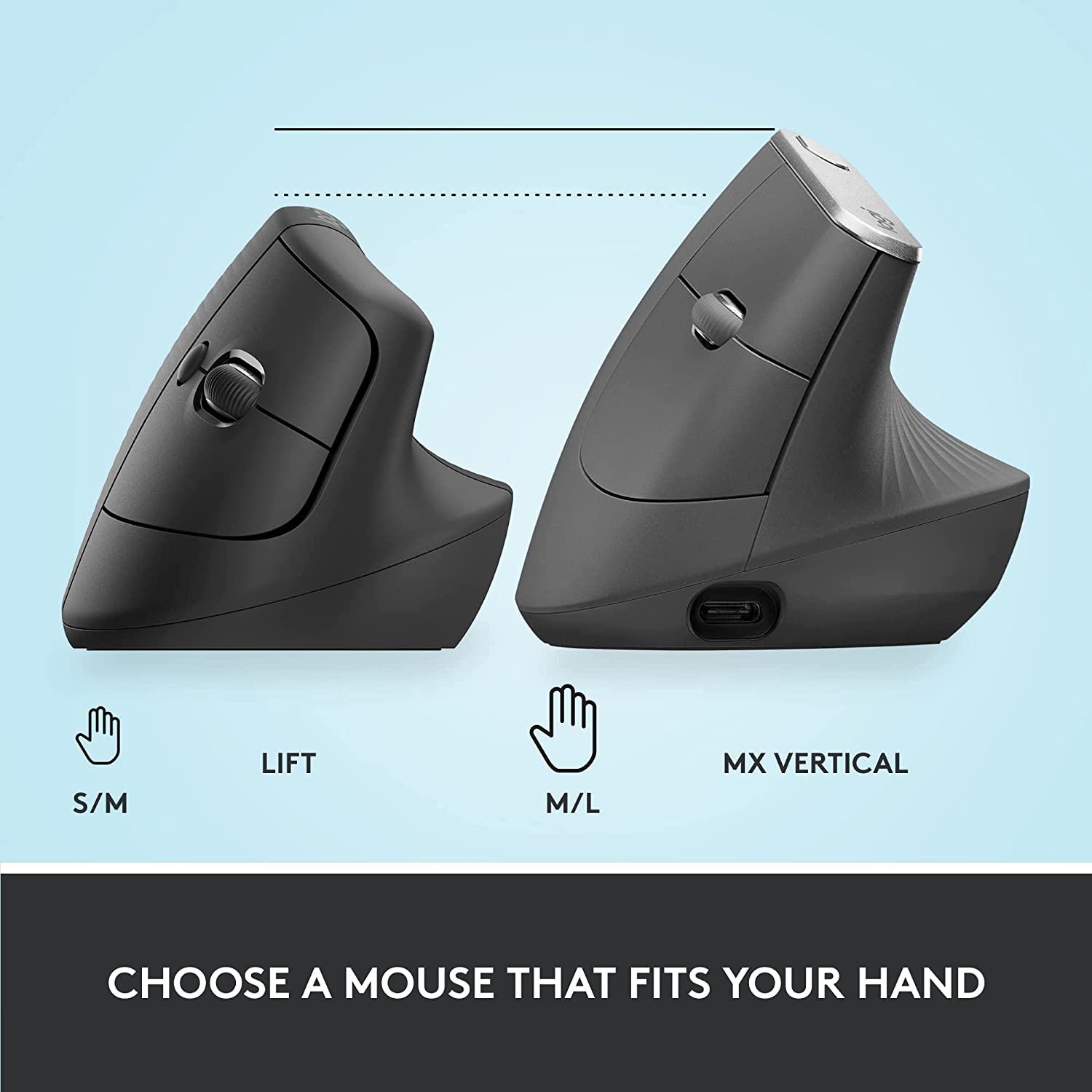 Logitech Lift Vertical Ergonomic Mouse Day-long comfort, great for small to medium-sized hands. - Golchha Computers