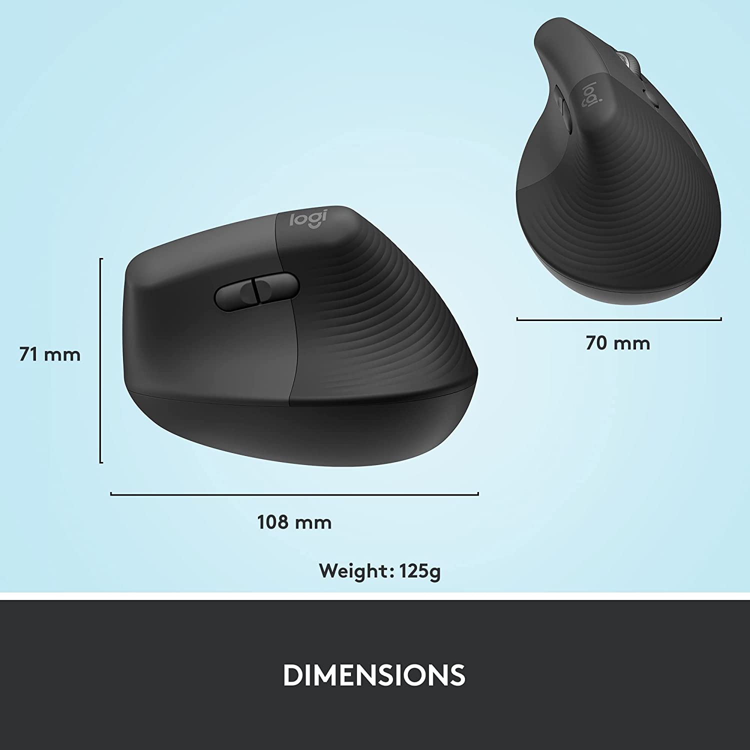 Logitech Lift Vertical Ergonomic Mouse Day-long comfort, great for small to medium-sized hands. - Golchha Computers