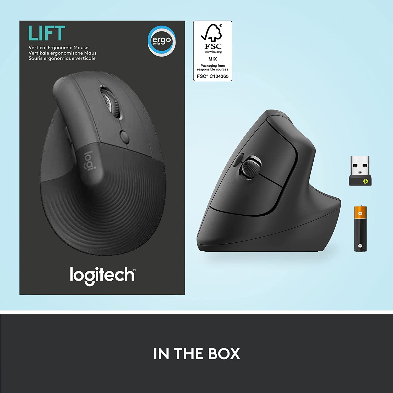 Logitech Lift Vertical Ergonomic Mouse Day-long comfort, great for small to medium-sized hands. - Golchha Computers