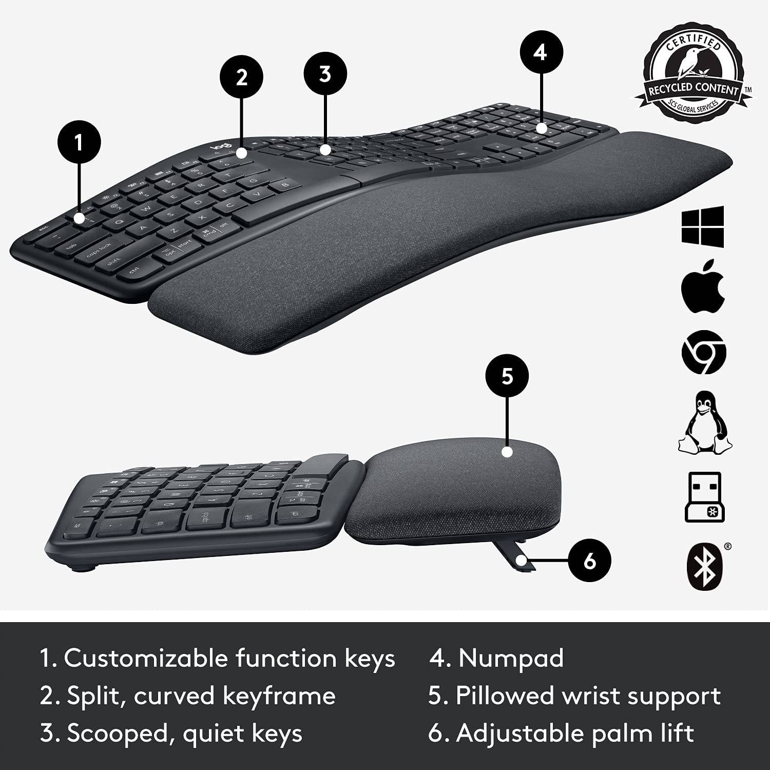 Logitech ERGO K860 Wireless Split Keyboard for Business - Golchha Computers