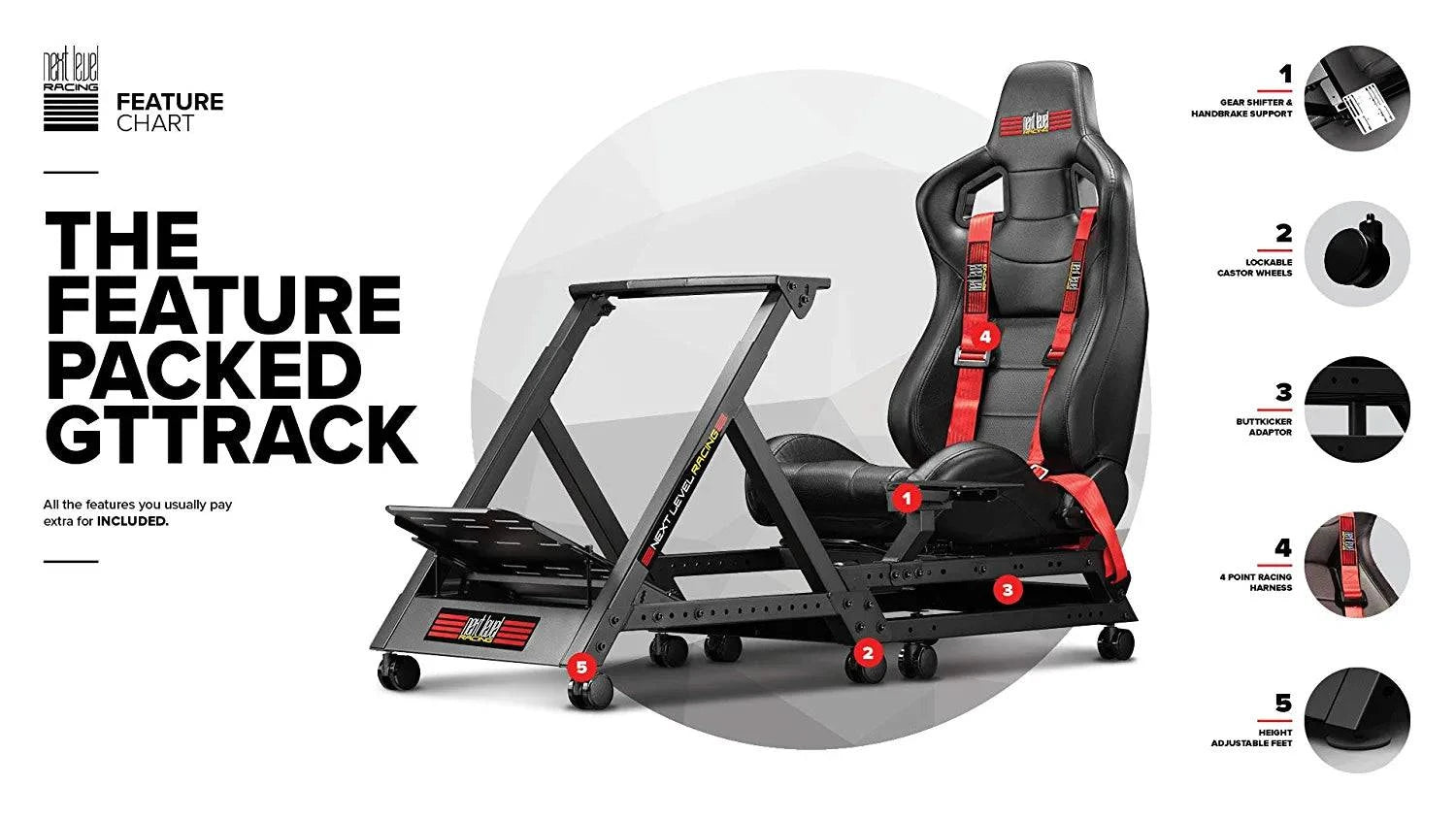 Next Level Racing GTtrack Cockpit (NLR-S009) - Golchha Computers