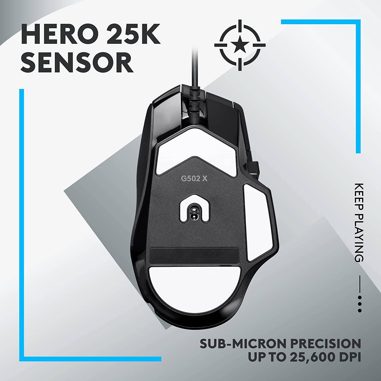 Logitech G502 X Wired Gaming Mouse - LIGHTFORCE Hybrid Optical-Mechanical Primary switches, Hero 25K Gaming Sensor, Compatible with PC/macOS/Windows - Golchha Computers