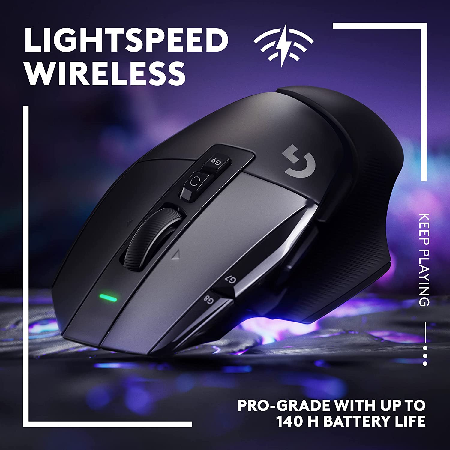 Logitech G502 X Lightspeed Wireless Gaming Mouse - Optical Mouse with LIGHTFORCE Hybrid Optical-Mechanical switches, Hero 25K Gaming Sensor, Black - Golchha Computers