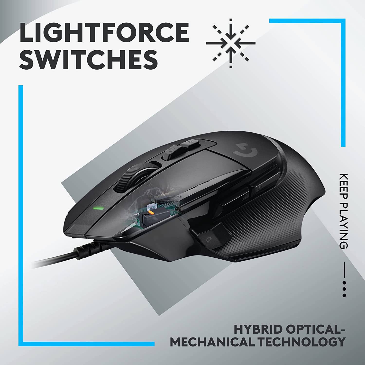 Logitech G502 X Wired Gaming Mouse - LIGHTFORCE Hybrid Optical-Mechanical Primary switches, Hero 25K Gaming Sensor, Compatible with PC/macOS/Windows - Golchha Computers