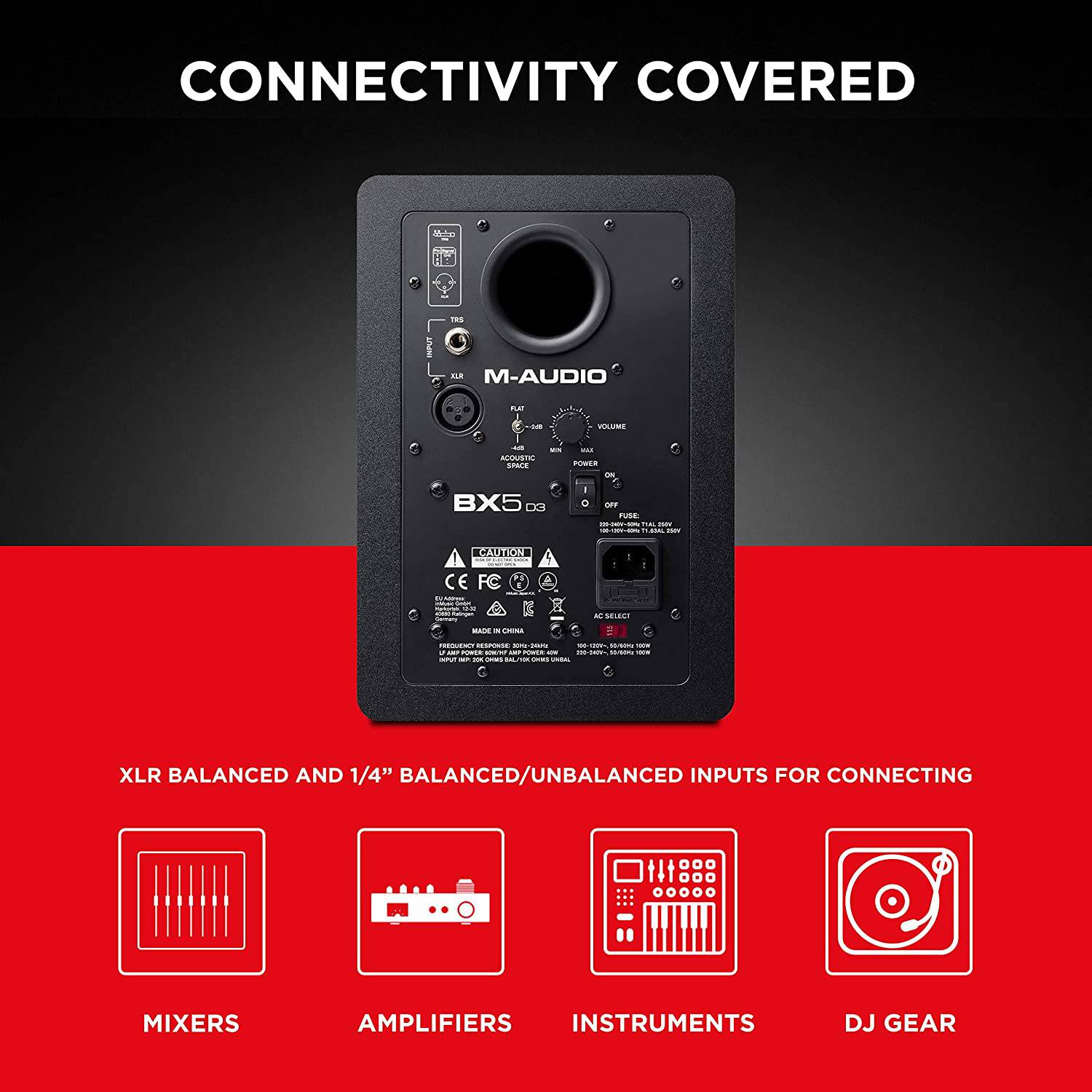 M-Audio BX5 D3 Pair - Compact 2-Way 5 Inch Active Studio Monitors / Loudspeakers for Music Production with Integrated Acoustic Room Control (Pair) - Golchha Computers