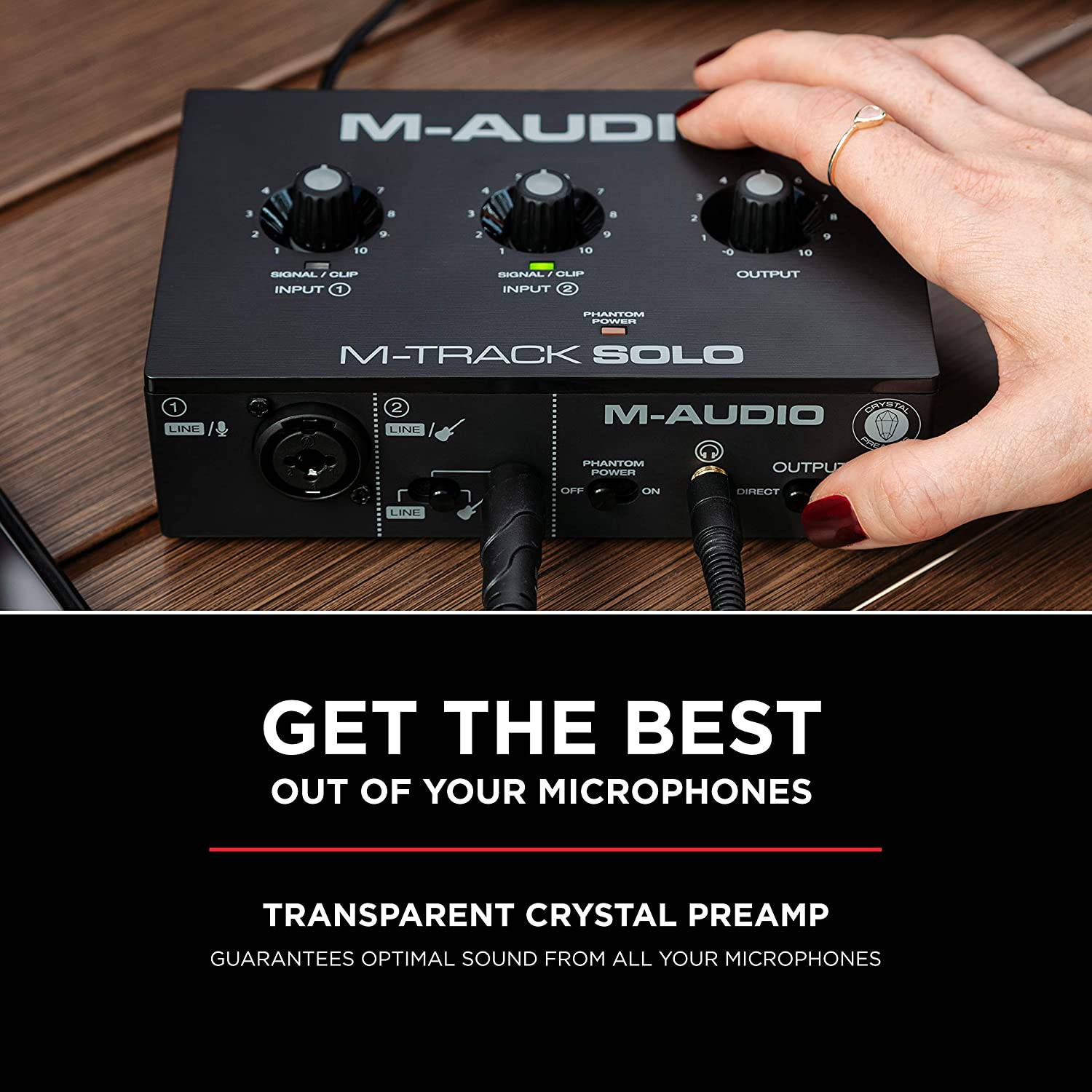 M-Audio M-Track Solo – USB Audio Interface for Recording, Streaming and Podcasting with XLR, Line and DI Inputs, Plus a Software Suite Included - Golchha Computers