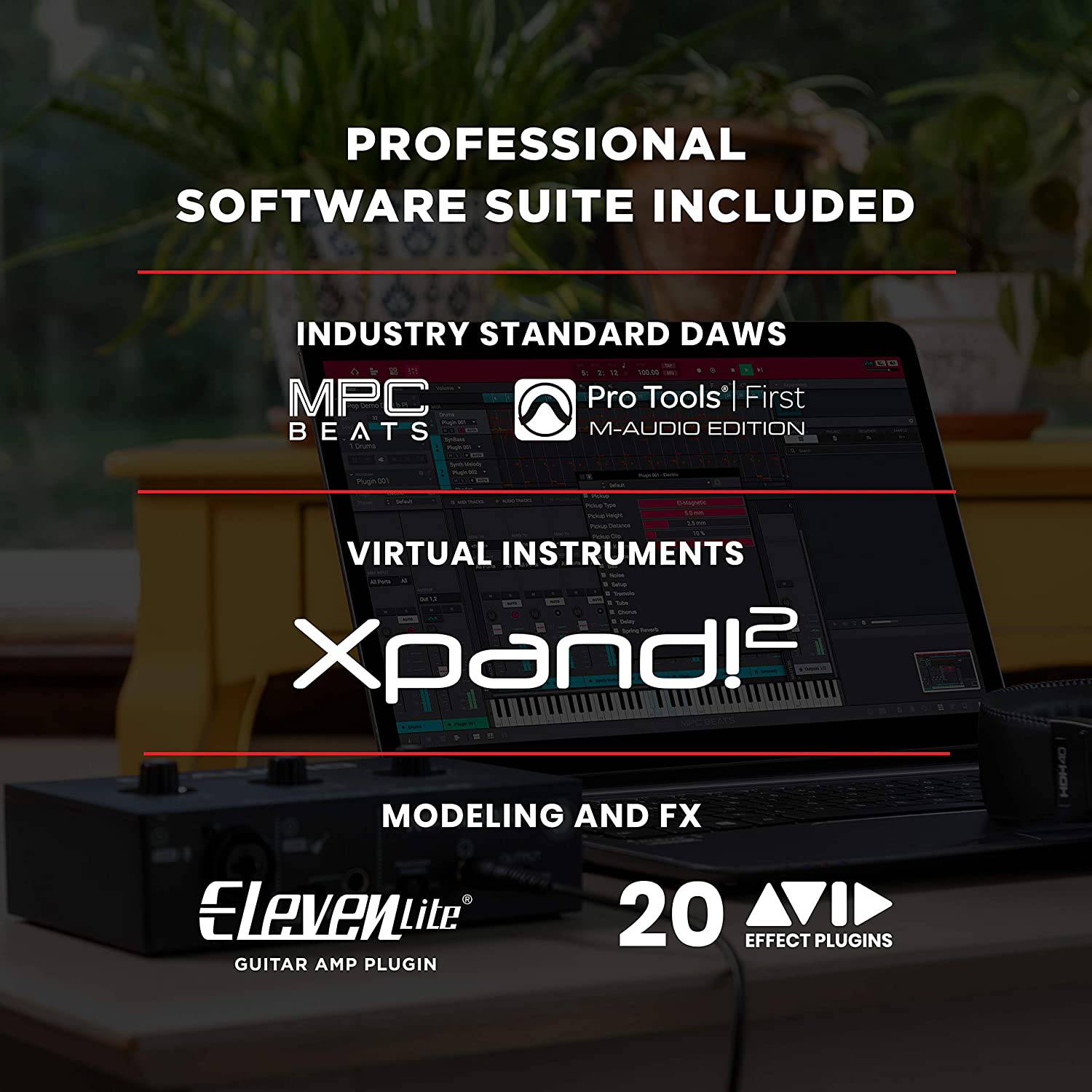 M-Audio M-Track Solo – USB Audio Interface for Recording, Streaming and Podcasting with XLR, Line and DI Inputs, Plus a Software Suite Included - Golchha Computers