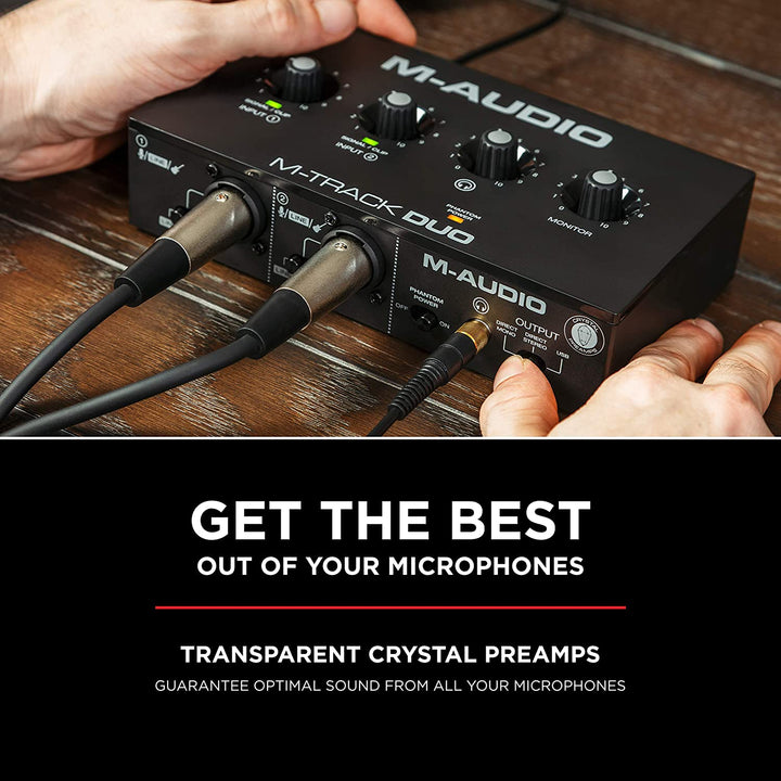 M-Audio M-Track Duo – USB Audio Interface for Recording, Streaming and Podcasting with Dual XLR, Line & DI Inputs, plus a Software Suite Included - Golchha Computers