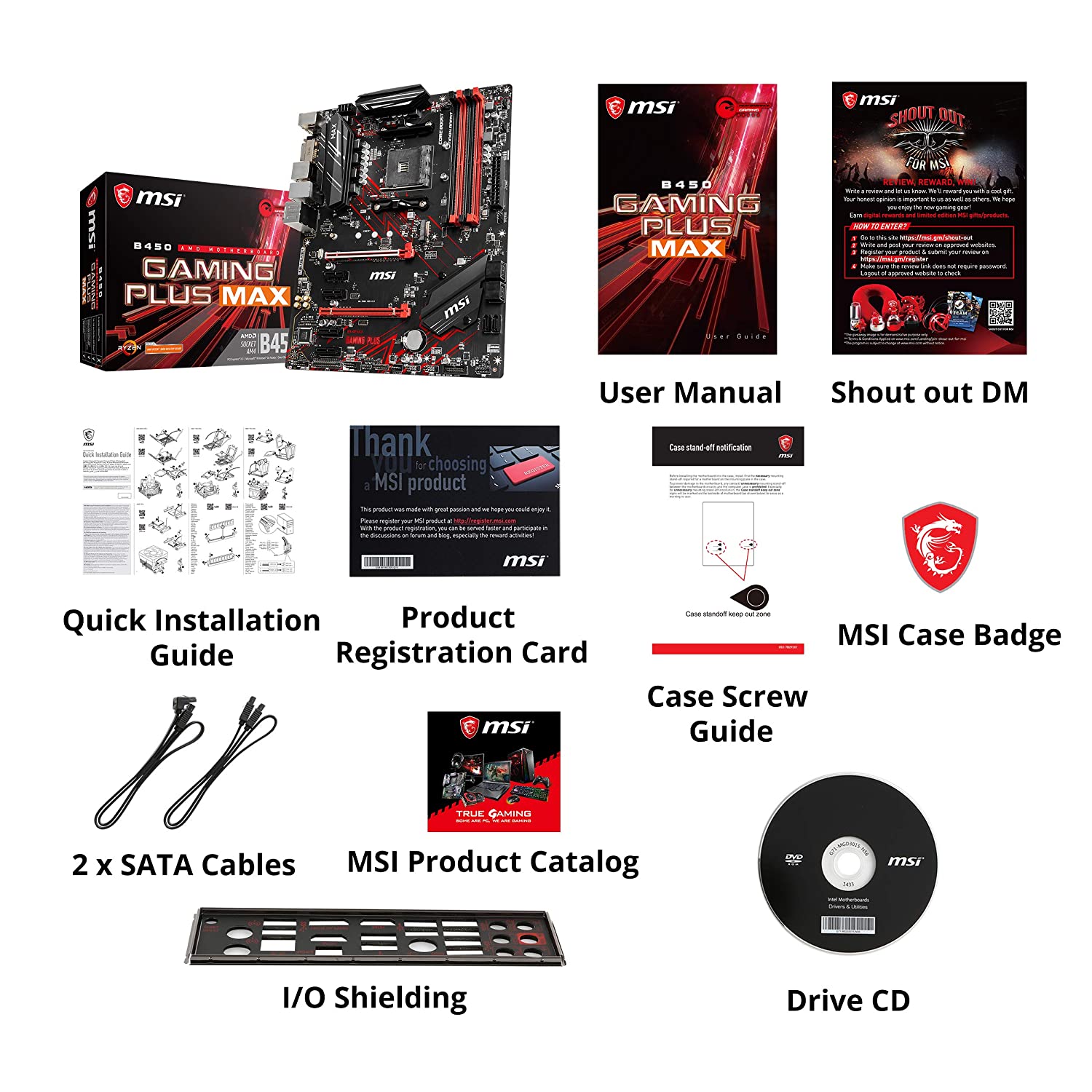 MSI B450 Gaming Plus MAX Mining Motherboard (Support Upto 6 GPUs) - Golchha Computers