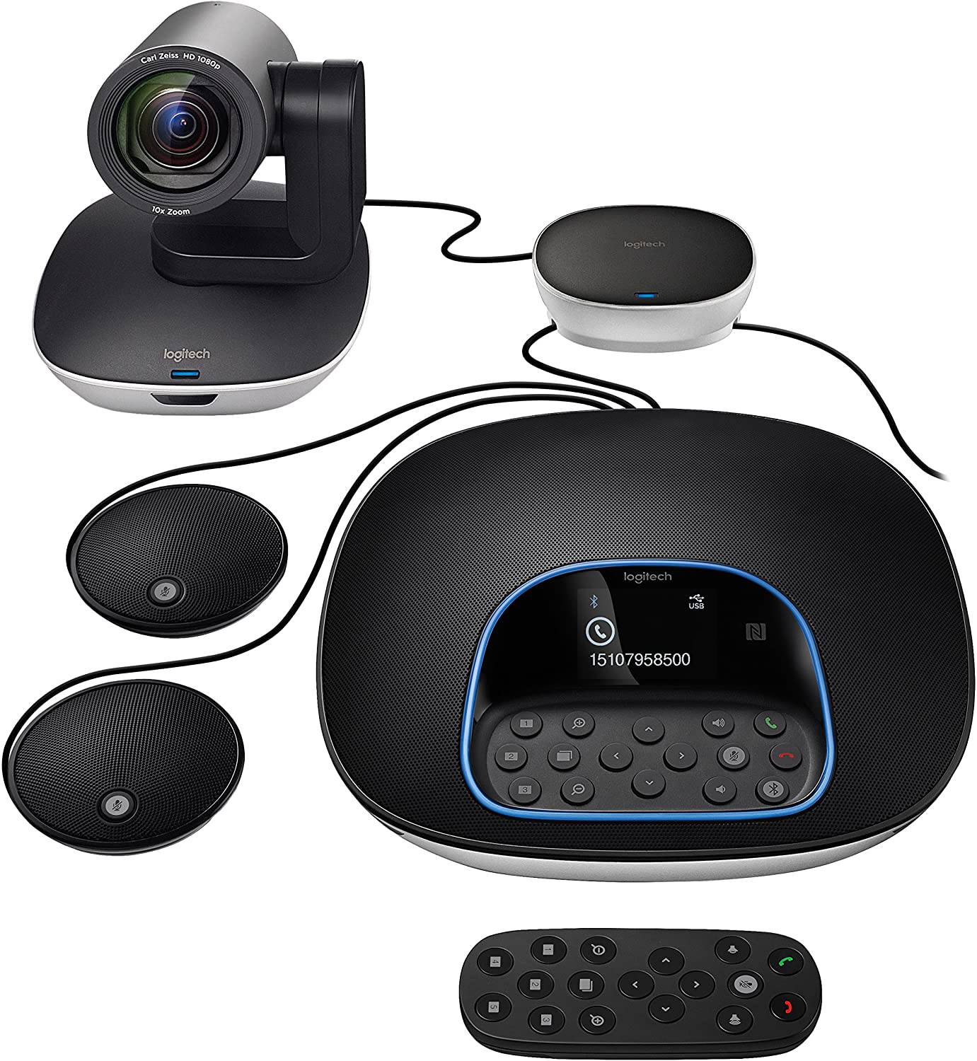 Logitech GROUP Affordable video conferencing for mid to large-sized meeting rooms Bundle with Expansion Mics - Golchha Computers