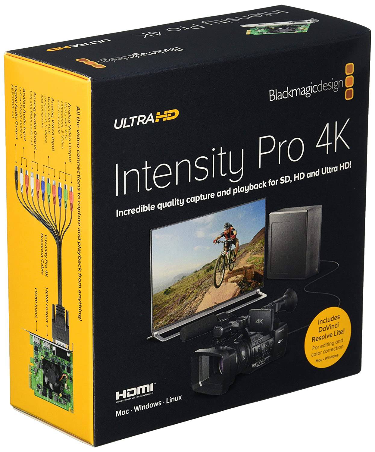 Blackmagic Design Intensity Pro 4K Incredible quality capture and playback in SD, HD and Ultra HD for your HDMI, YUV, S-Video and NTSC/PAL devices! - Golchha Computers