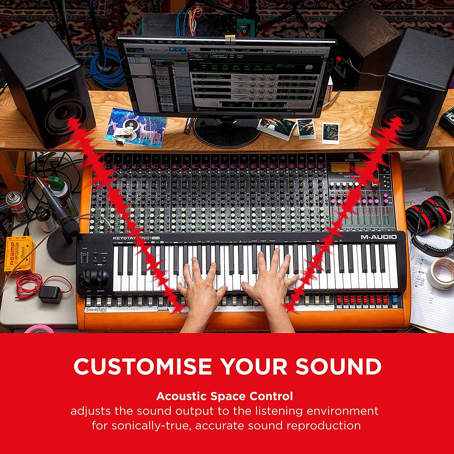 M-Audio BX5 D3 Pair - Compact 2-Way 5 Inch Active Studio Monitors / Loudspeakers for Music Production with Integrated Acoustic Room Control (Pair) - Golchha Computers