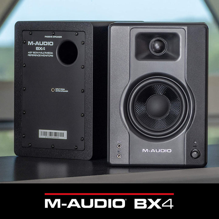 M-Audio BX4 - 120-Watt Powered Desktop Computer Speakers / Studio Monitors for Gaming, Music Production, Live Streaming and Podcasting (Pair) - Golchha Computers