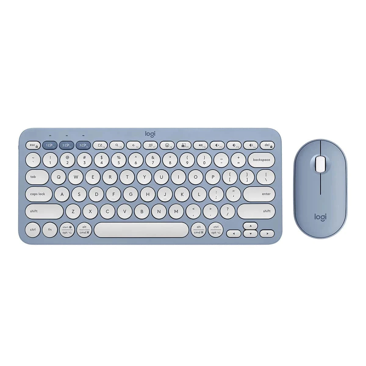 Logitech PEBBLE 2 COMBO Slim, multi-device Bluetooth® keyboard and mouse with customizable keys and button. - Golchha Computers