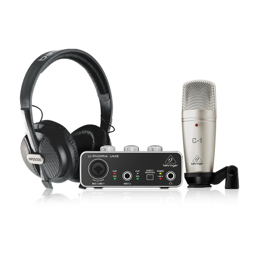 Behringer U-PHORIA STUDIO Complete Recording Bundle with High Definition USB Audio Interface, Condenser Microphone and Studio Headphones - Golchha Computers