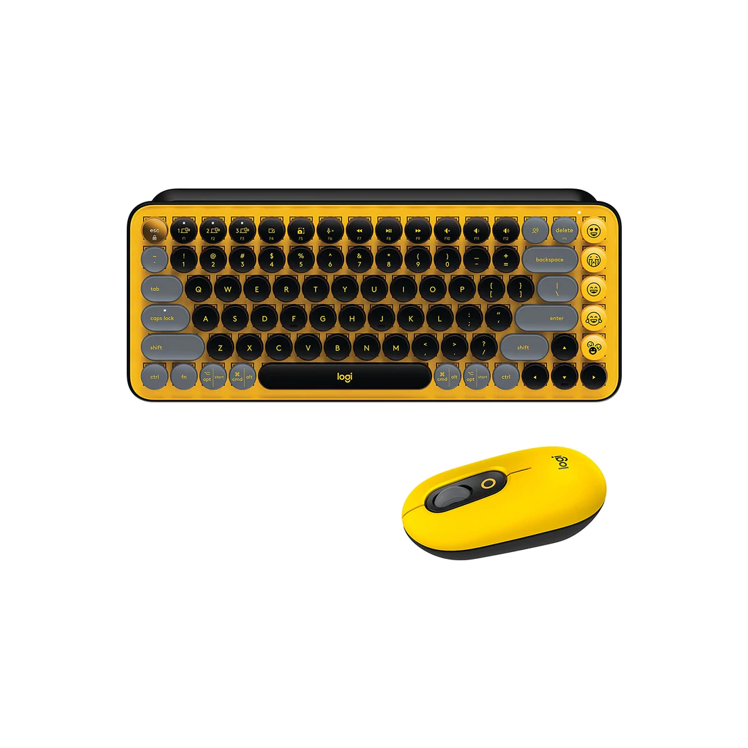 Logitech POP Wireless Mouse and POP Keys Mechanical Keyboard Combo - Customizable Emojis, SilentTouch,  Bluetooth, USB, Multi-Device - Golchha Computers