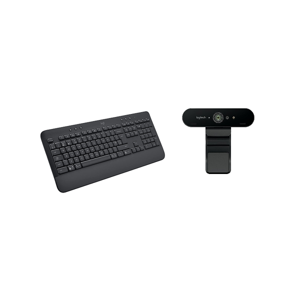 Logitech SIGNATURE K650 Wireless keyboard and Brio 4K Ultra Hd Webcam with Right Light 3 with HDR - Golchha Computers