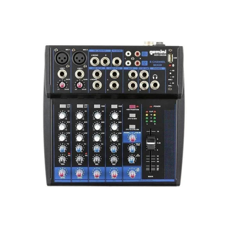 Gemini GEM-08USB Compact 8 Channel Bluetooth Mixer- Dispatch within 3-4 Business Days - Golchha Computers
