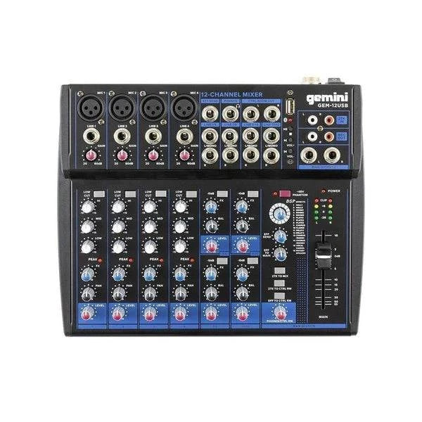 Gemini GEM-12USB Compact 12 Channel Bluetooth Mixer- Dispatch within 3-4 Business Days - Golchha Computers