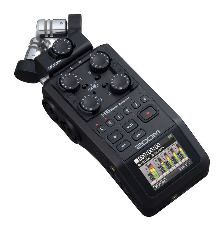 ZOOM H6 All Black (New Version) 6-Track Portable Recorder Stereo Microphones 4 XLR/TRS 6 Tracks Digital Multi-track Recorder - Golchha Computers