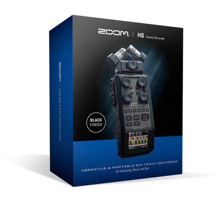 ZOOM H6 All Black (New Version) 6-Track Portable Recorder Stereo Microphones 4 XLR/TRS 6 Tracks Digital Multi-track Recorder - Golchha Computers