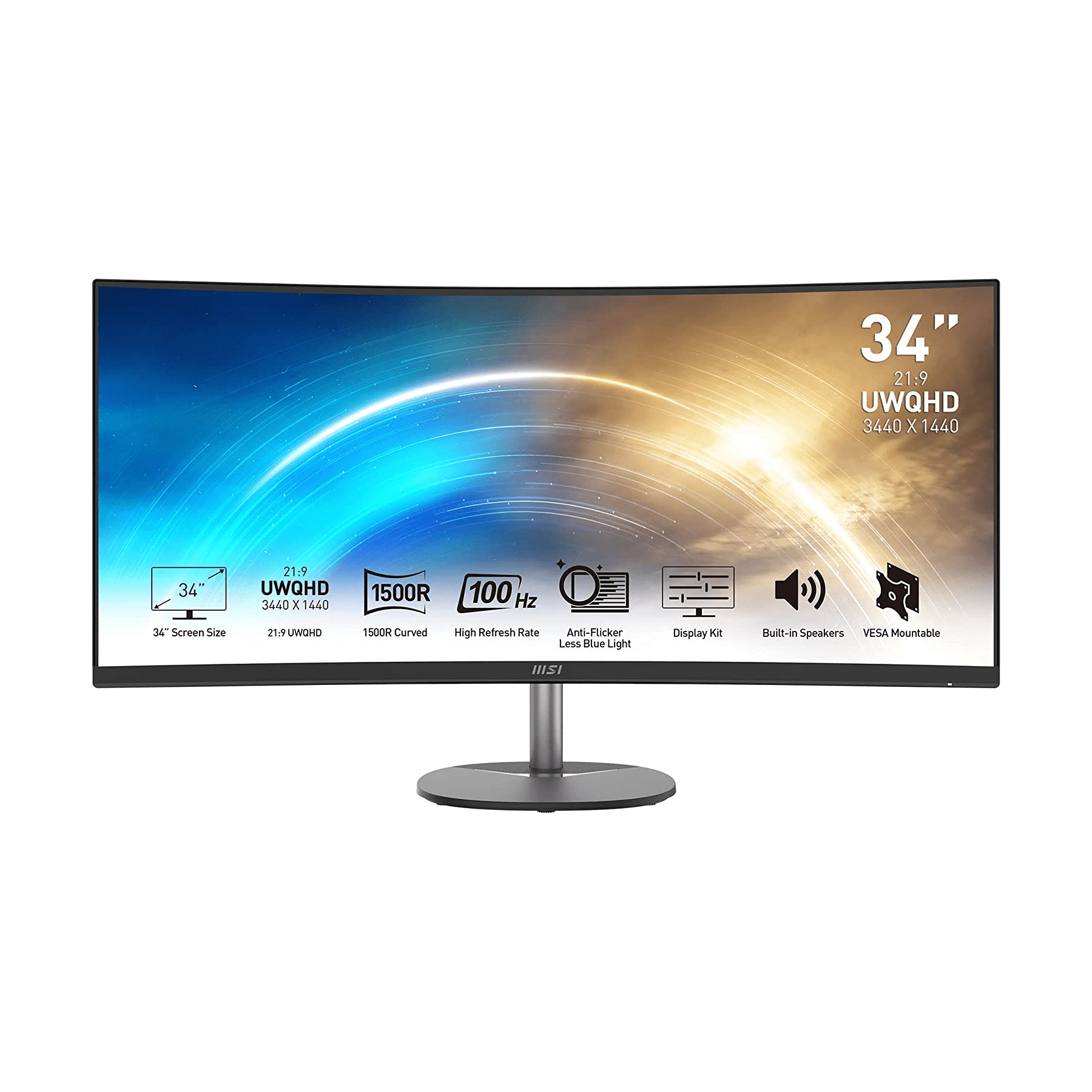 MSI Pro MP341CQ 34 Inch 116.25% SRGB Business Monitor