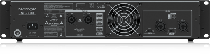 Behringer NX3000 Ultra-Lightweight 3000W Class-D Power Amplifier with SmartSense Loudspeaker Impedance Compensation - Golchha Computers