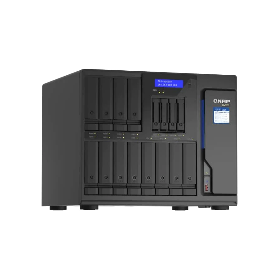 QNAP TVS-H1688X-W1250-32G High-speed media NAS with Intel® Xeon® W-1250 CPU and 2 Ports 10 G LAN, Thunderbolt 3 - Dispatched in 3 Business Days